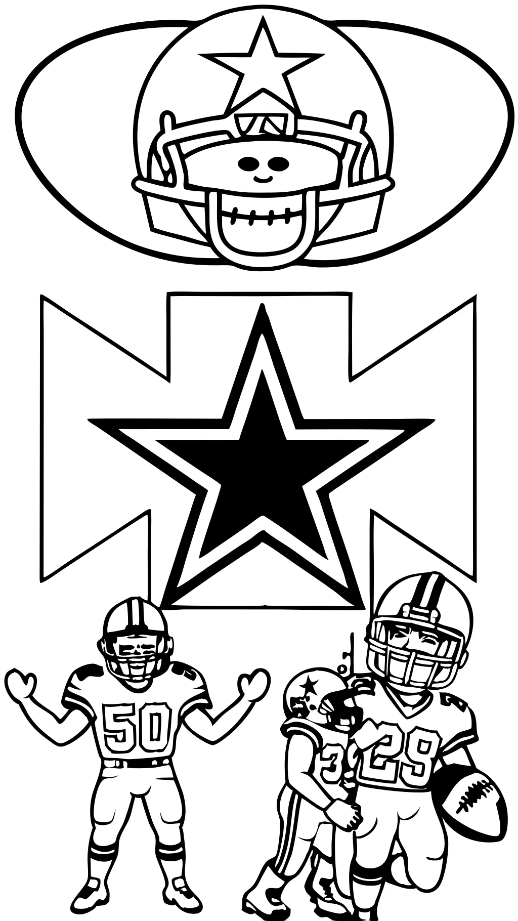 Páginas para colorear de fútbol de los Dallas Cowboys